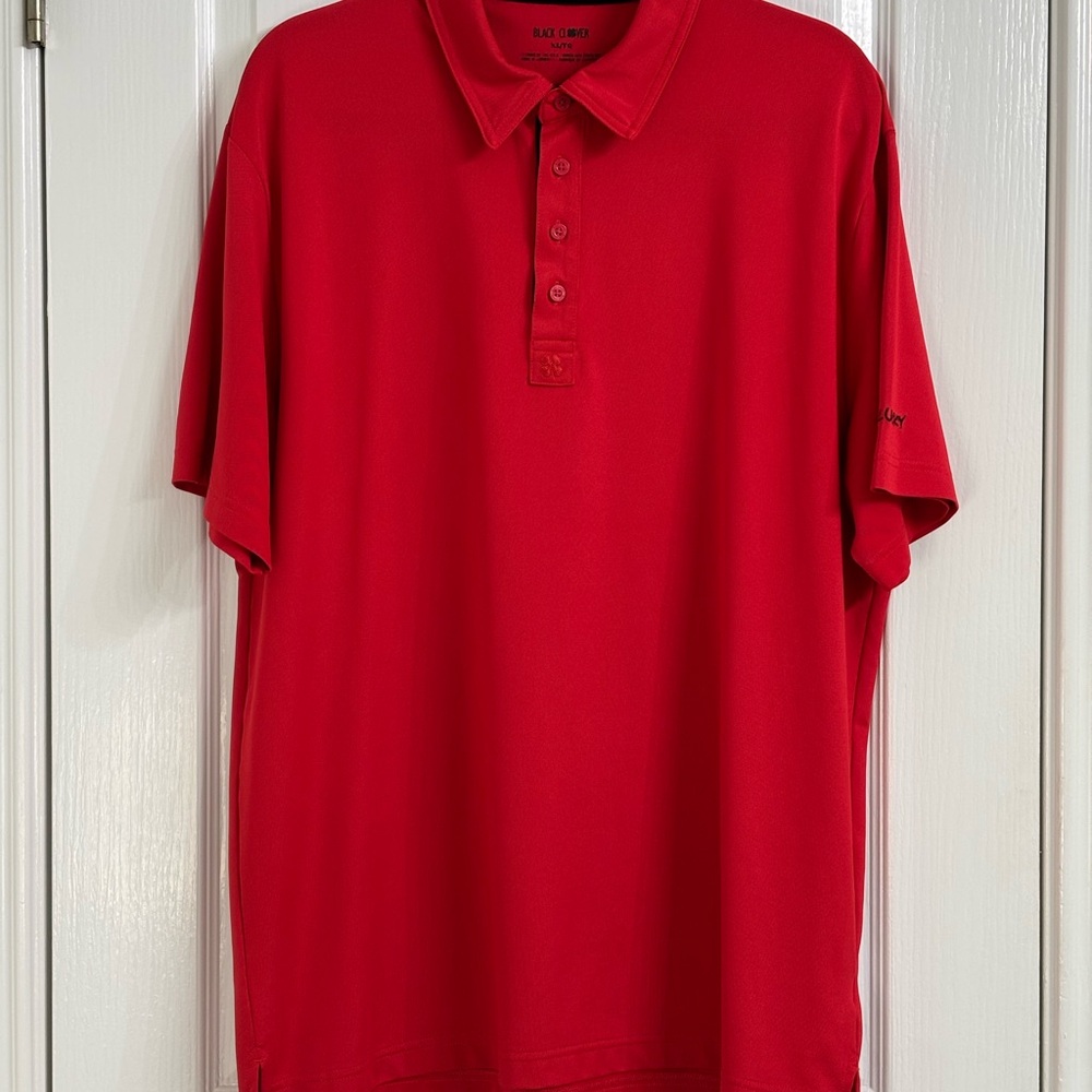 Black Clover Men's Red Polo Shirt XL